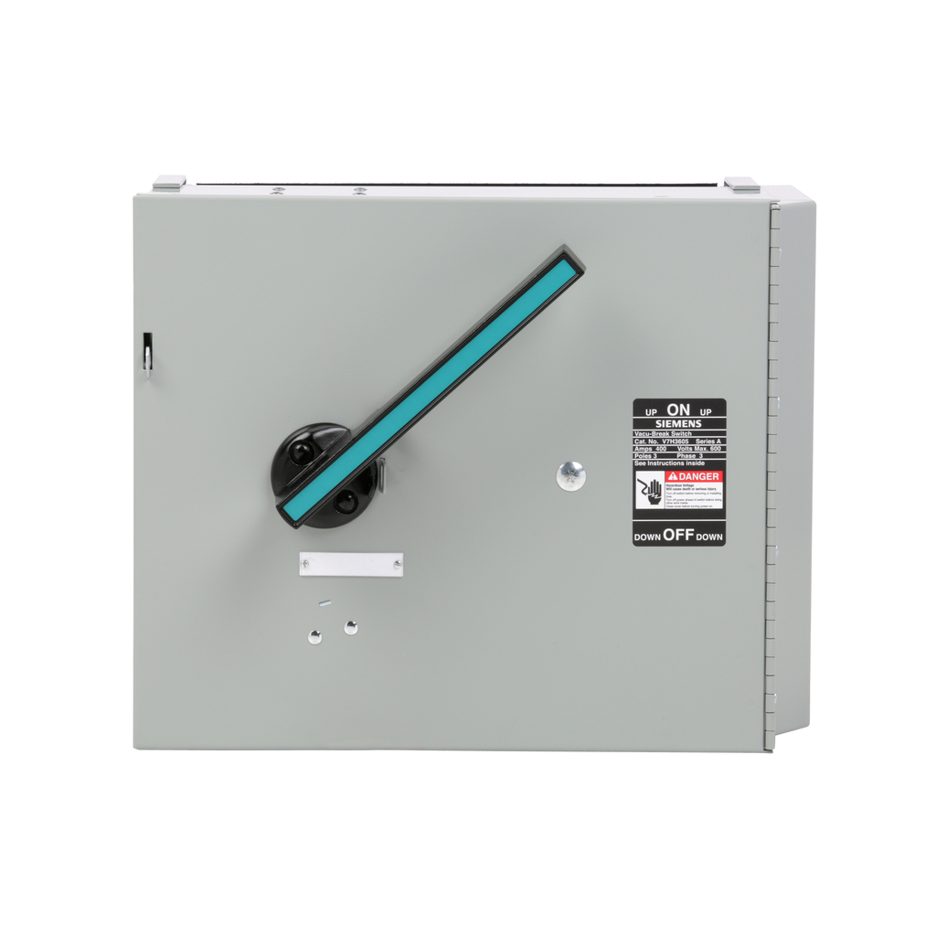 Siemens Industry V7H3605 480/600 VAC 400 Amp 100 Hp 1/0 AWG 3-Pole Single Disconnect Switch Siemens Industry V7H3605 480/600 VAC 400 Amp 100 Hp 1/0 AWG 3-Pole Single Disconnect Switch