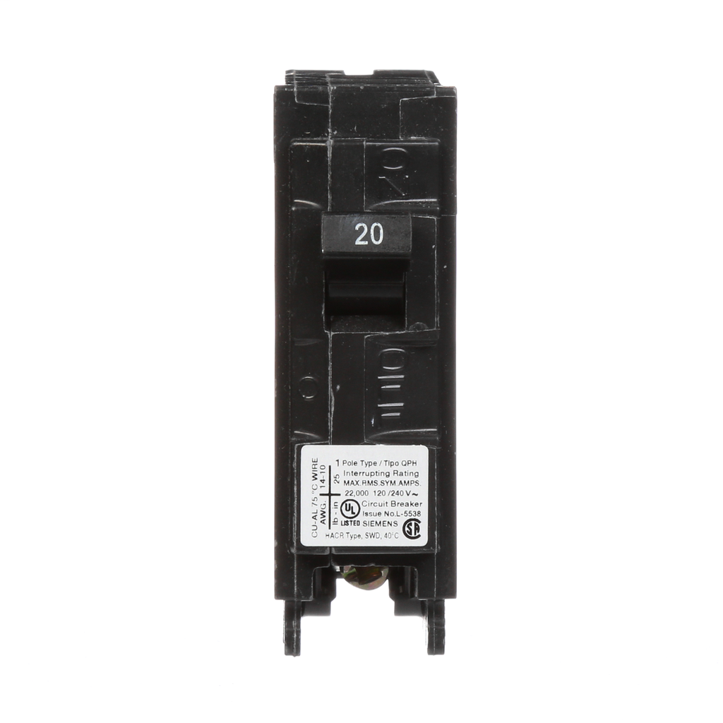 20AMP 1 POLE CIRCUIT BREAKER CU-AL