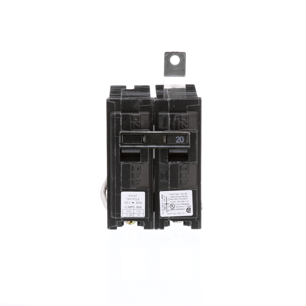 Siemens Industry B12000S01 1-Pole 20 Amp 120 Volt Circuit Breaker with 120 Volt Shunt Trip Siemens Industry B12000S01 1-Pole 20 Amp 120 Volt Circuit Breaker with 120 Volt Shunt Trip