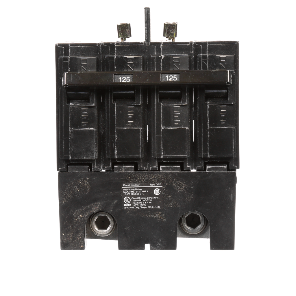 Siemens Industry Q2125B 2-Pole 120/240 VAC 125 Amp 10 kA Common Trip Molded Case Circuit Breaker Siemens Industry Q2125B 2-Pole 120/240 VAC 125 Amp 10 kA Common Trip Molded Case Circuit Breaker