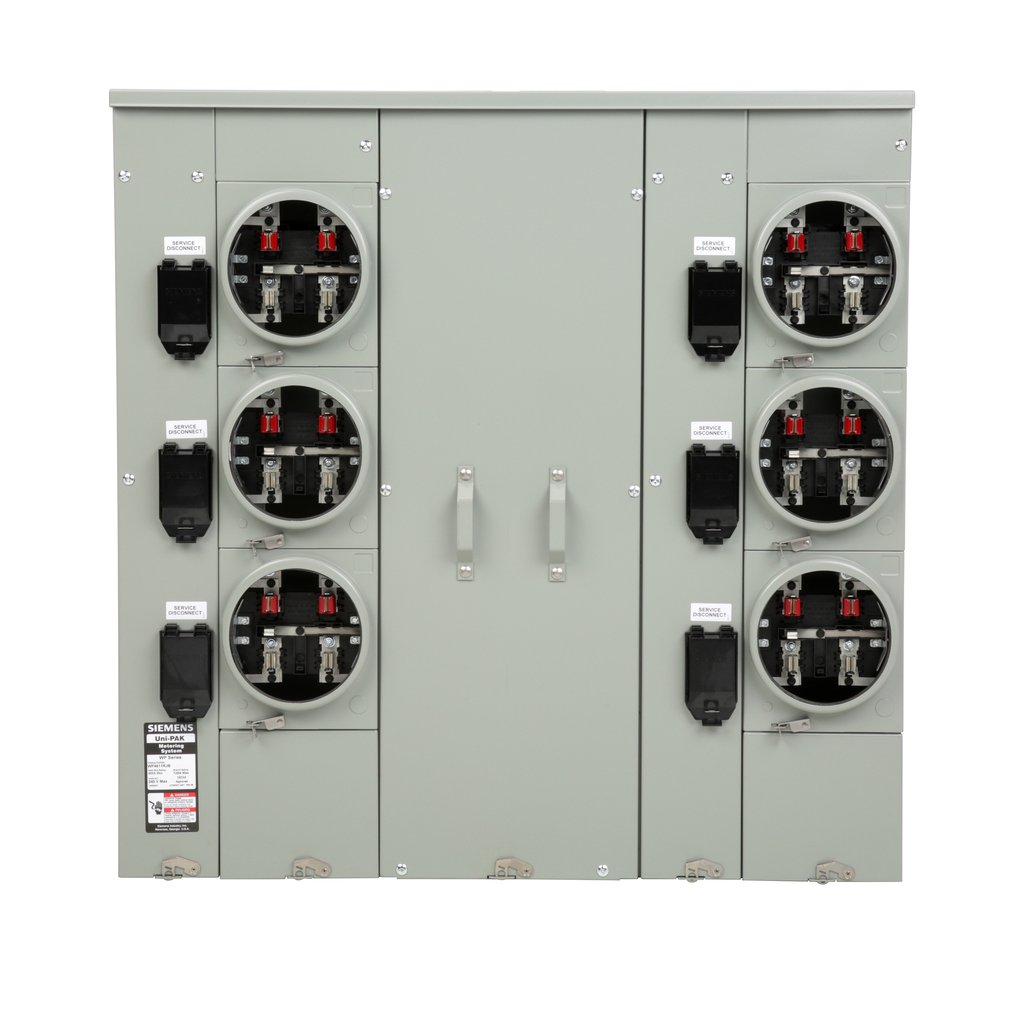 Product image for Siemens WP4611RJB 125/400 Amp 6-Position 5-Jaw Ringless Horn Bypass Uni-PAK Meter Center