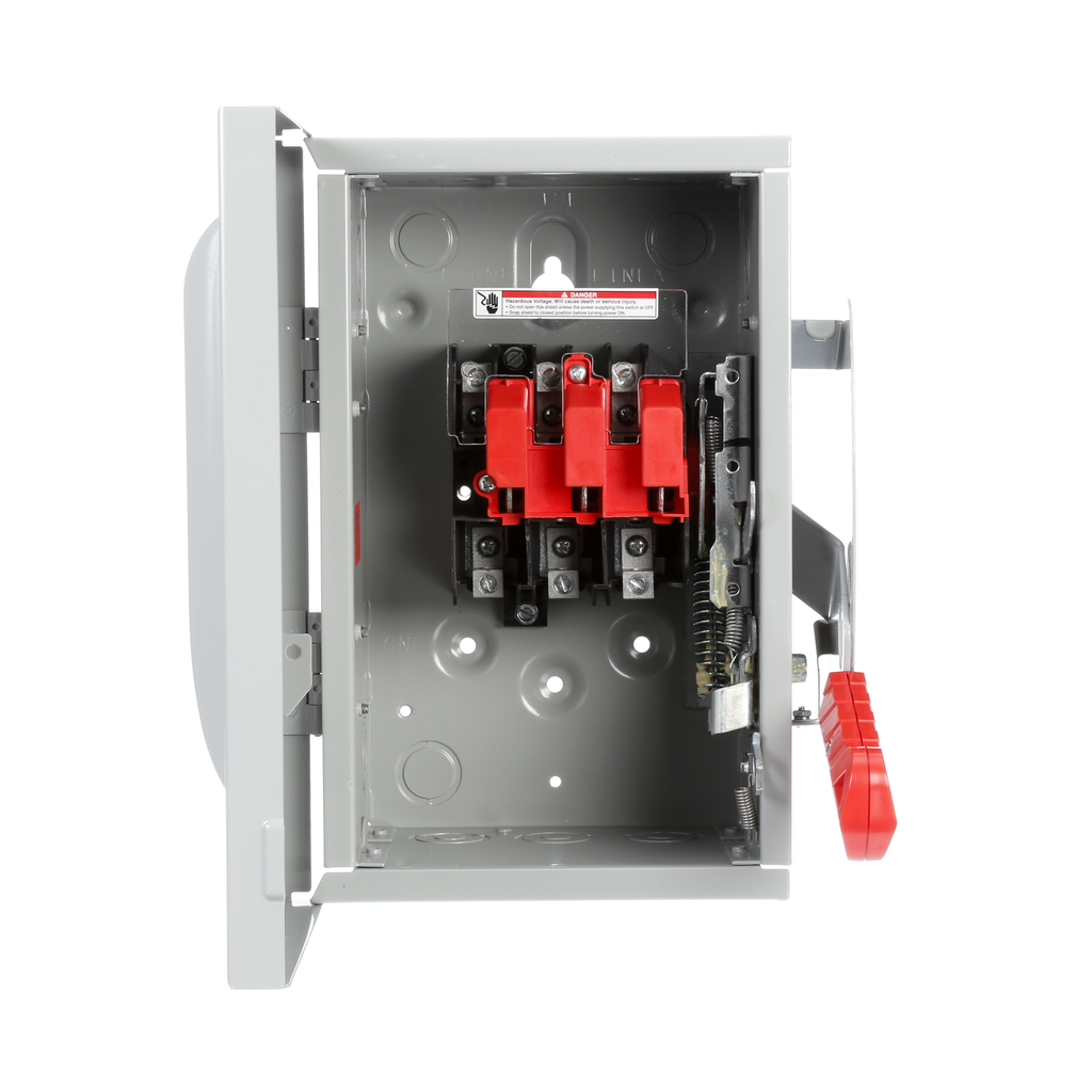 Siemens Industry HNF361 240/480/600 VAC 250 VDC 30 Amp 3-Pole 3-Wire NEMA 1 Heavy Duty Non-Fusible Safety Switch Siemens Industry HNF361 240/480/600 VAC 250 VDC 30 Amp 3-Pole 3-Wire NEMA 1 Heavy Duty Non-Fusible Safety Switch