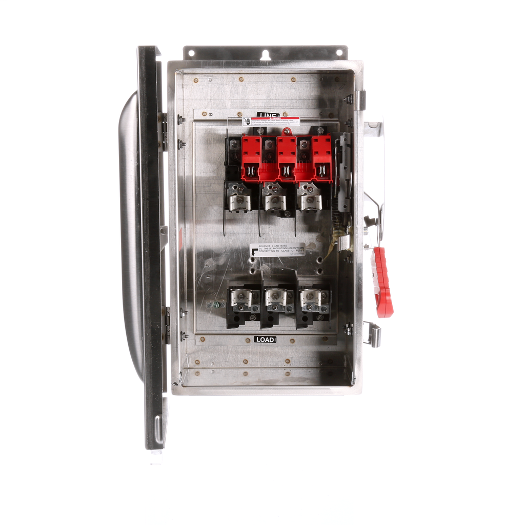 Siemens Industry HF362S 480/600 VAC 250/600 VDC 60 Amp 3-Pole 3-Wire NEMA 4/4X Heavy Duty Fusible Safety Switch Siemens Industry HF362S 480/600 VAC 250/600 VDC 60 Amp 3-Pole 3-Wire NEMA 4/4X Heavy Duty Fusible Safety Switch