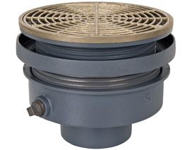 832-49DNR FinishLine™ Adjustable Floor Drain Ductile Iron No-Hub Connection 9" Tops