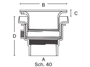 832-4PF FinishLine™ Adjustable Floor Drain Sch. 40 Hub Connection-6 1/2" Top