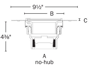 822-C3AF Halo™ Cleanout Adjustable Cleanout with Deck Flange Sch. 40 Connection