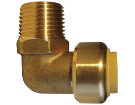 632QG222M 1/2" push-fit × 1/2" MIP PDQ™ Push Fit x MIP Elbow Adapter