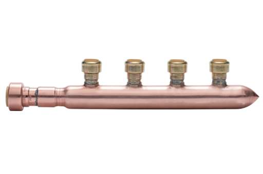 672Q0490 MANIFOLD 3/4 PDQ X SPUN W/ 4 1/2 PDQ BRANCHES, NL COPPER PDQ™ BranchMaster™ 3/4" PDQ™ No Lead × Spin Closed Trunk