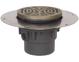 822-3PNR Halo™ Drain Adjustable Floor Drain with Deck Flange Sch. 40 Hub Connection