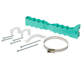 570-20 Plus 5 kit: 1 bracket 2 straps 1 clamp one 5" stainless steel band PipeTitan™