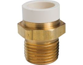 646-CG2 1/2" CPVC × 1/2" MIP CPVC MetalHead™ MIP x CPVC No Lead Brass Straight Adapters