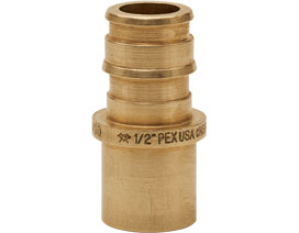 643WG2 1/2" F1960 × 1/2" MSWT PowerPEX® ASTM F1960 Male Sweat No Lead Straight Adapters