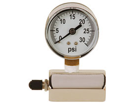 355-30PK1 0–30 lb. gas test fitting, 3/4" FIP connection, clamshell Pressure Gauges