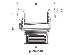 832-64DNQ FinishLine™ Adjustable Floor Drain Ductile Iron Push-Joint