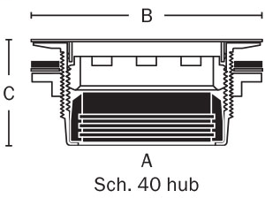 828-2 PVC Drain No-Caulk Shower Module Drain