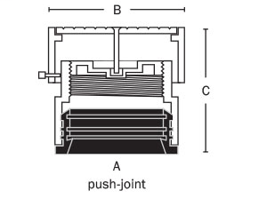 851-66N On-Grade Adjustable Cleanout Cast Iron Push-Joint Connection