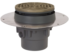 822-F3PNR Halo™ Drain Adjustable Floor Drain with Deck Flange Sch. 40 Hub Connection