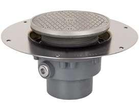 822-C3DSR Halo™ Cleanout Adjustable Cleanout with Deck Flange Ductile Iron No-Hub Connection