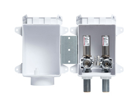 696-2313MF 1/2" MIP/FSWT OxBox™ Washing Machine Outlet Box with MiniRester™ Water Hammer Arresters