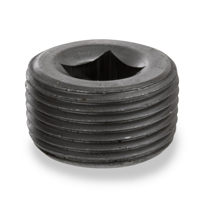 1″ Merchant Steel Threaded Black Countersunk Square Plug