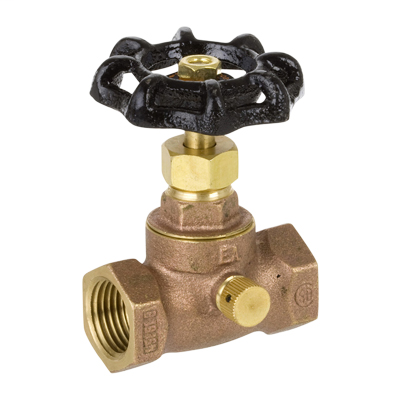 1/2″ Lead-Free Cast Brass 125 CWP Threaded Straight Stop with Drain, CSA - Series 136L