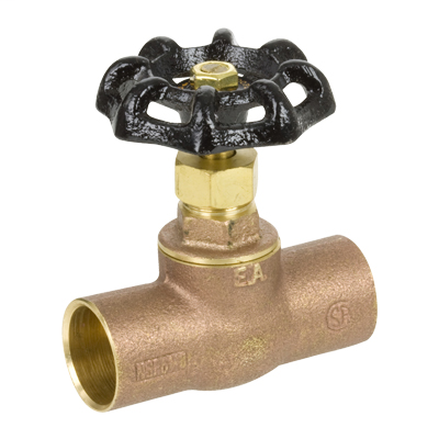 1/2″ Cast Brass 125 CWP Sweat Straight Stop with Stuffing Box, CSA - Series 142