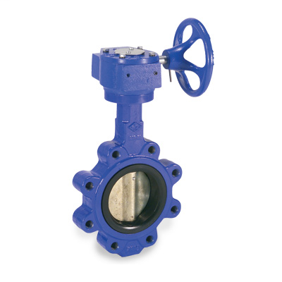 2″ 200 psi - Cast Iron Body - Lug Style - Nickel Plated Ductile Iron Disc - Buna-N Seat - Gear Operated - Butterfly Valve - Series 0160