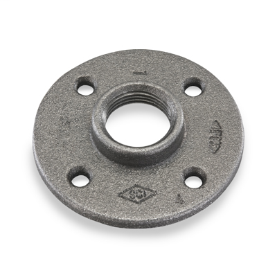 2″ Malleable Iron 150# Black Threaded Floor Flange, UL/FM