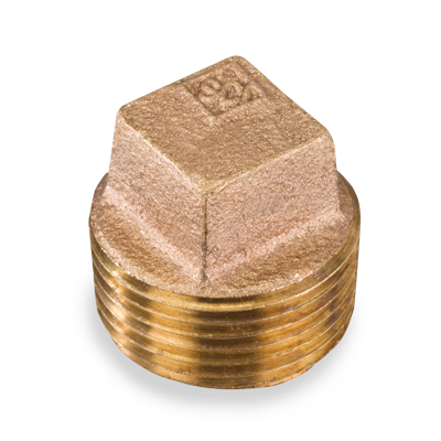 1 1/4″ Lead-Free Brass 125# Threaded Square Head Cored Plug, UL