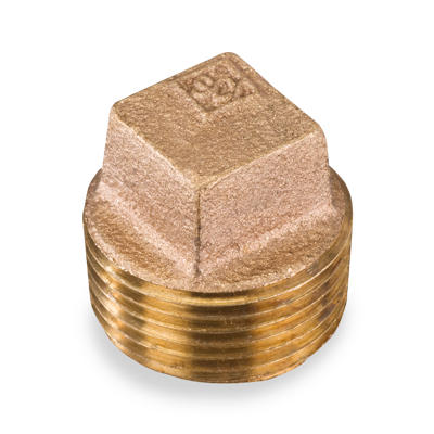 1″ Bronze 125# Threaded Square Head Solid Plug, UL