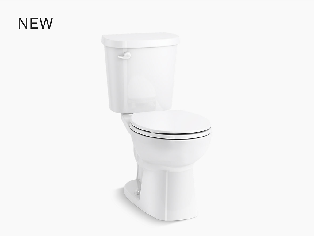 Valton™ two-piece round-front 1.28 gpf toilet with Pro Force® Plus flushing technology and left-hand trip lever, seat not included