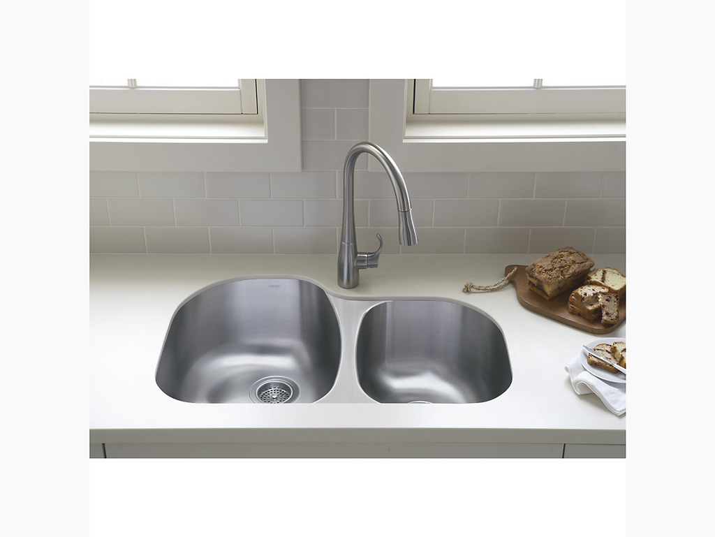 Cinch® Under-Mount Large/Small Kitchen Sink, 31-1/2" x 20-1/2" x 9"