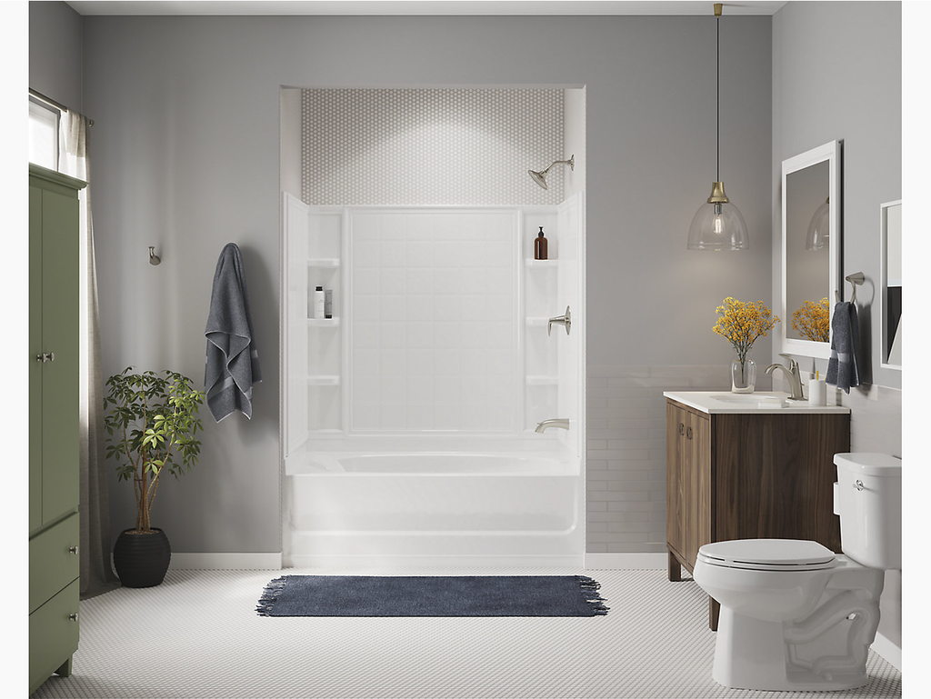 Ensemble™ Series 7110, 60” x 36” Bath/Shower With Above-Floor Drain