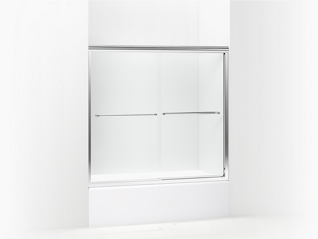 Finesse™ Frameless Sliding Bath Door 52"–57" W x 55-1/2" H