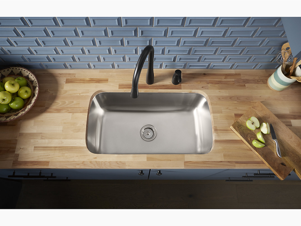 McAllister® Under-Mount Single-Bowl Kitchen Sink, 31-7/8" x 18-1/16" x 9-5/16"