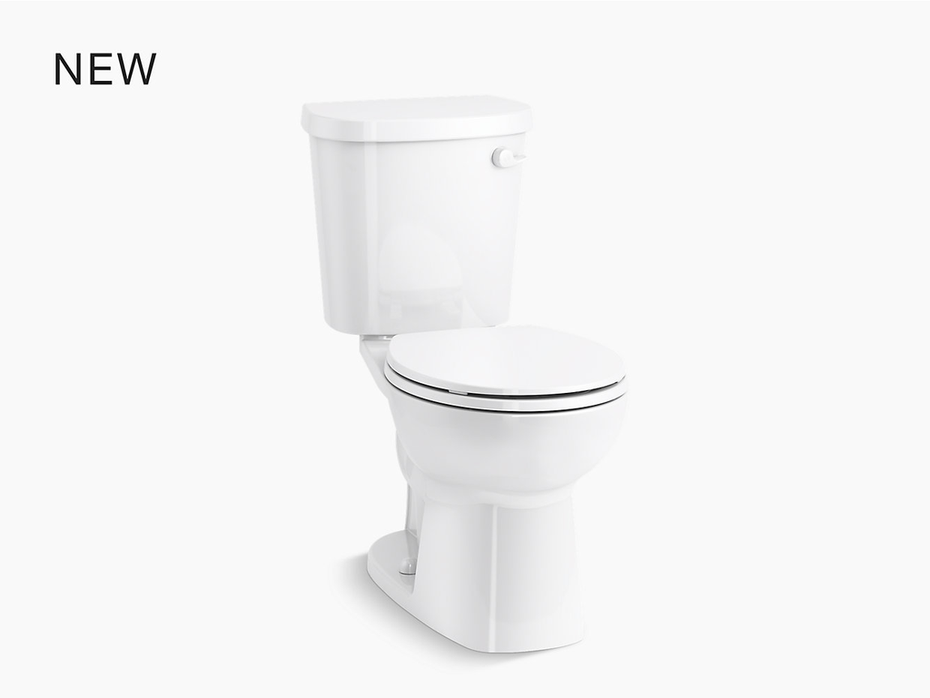 Valton™ two-piece round-front 1.6 gpf toilet with Pro Force® Plus flushing technology and right-hand trip lever, seat not included