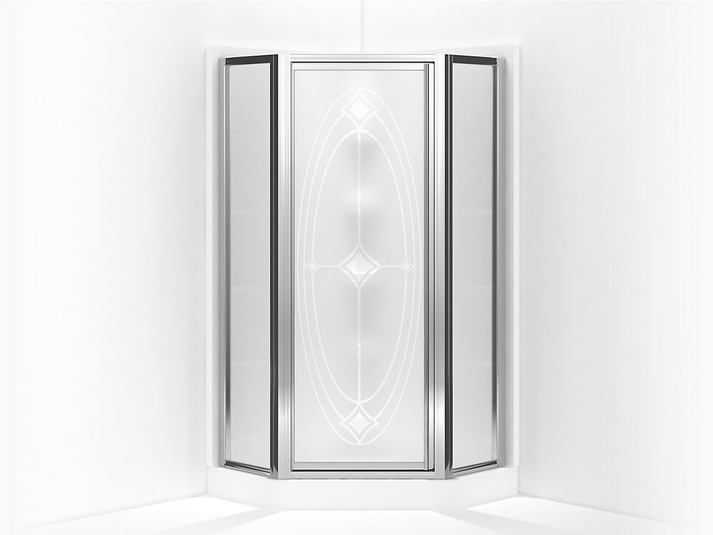 Intrigue™ Framed Neo-Angle Corner Shower Door 15-13/16" x 27-9/16" x 15-13/16" x 72" H
