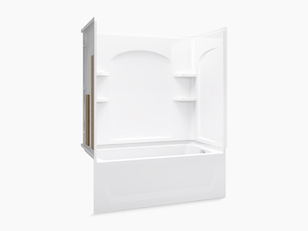 Ensemble™ Series 7122, 60” x 32” Bath/Shower With Above-Floor Drain and Aging in Place Backerboards