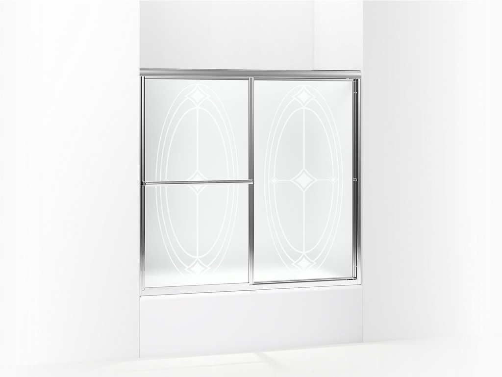 Deluxe Deluxe Framed Sliding Bath Door 54-3/8"–59-3/8" W x 56-1/4" H