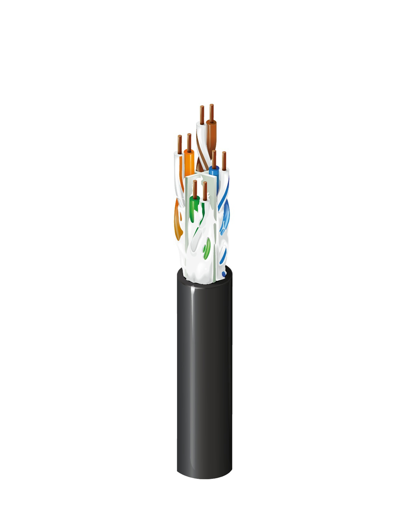 Product image for BELDEN OSP6U 0101000 CAT6 (S) NS OSP BLK JKT (OD .251)