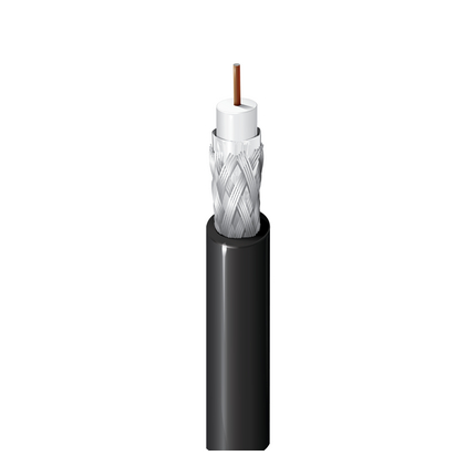 RG6/U Coaxial Cable, 18 AWG, Shielded, Black, 9116