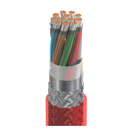 24 AWG, Multi-conductor Electronic Cable, 12 Conductor, Unshielded, Red83512
