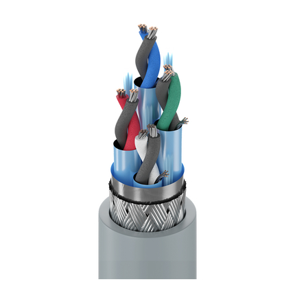 24 AWG, Multi-pair Electronic Cable, 8 Conductor, Aluminum foil/polyester tape, Gray8164
