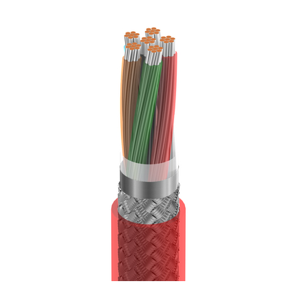 22 AWG, Multi-conductor Electronic Cable, 6 Conductor, Unshielded, RedClassics High-Temp