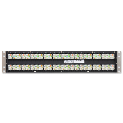Product image for BELDEN AX103256 2U 48 PORT CAT6A PATCH PANEL TITANIUM (PRELOADED)