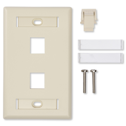 BELDEN AX103923 2PORT ALMOND FACEPLATE Product image for BELDEN AX103923 2PORT ALMOND FACEPLATE
