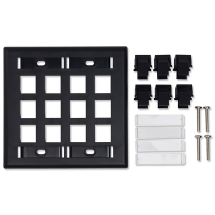 Product image for BELDEN AX102257 2GANG 12PORT WHITE WALLPLATE