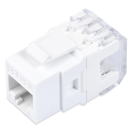 Product image for BELDEN DC6MJKUEW-S1 CAT6 WHT JACK UTP DATACONNECT SINGLE PACK