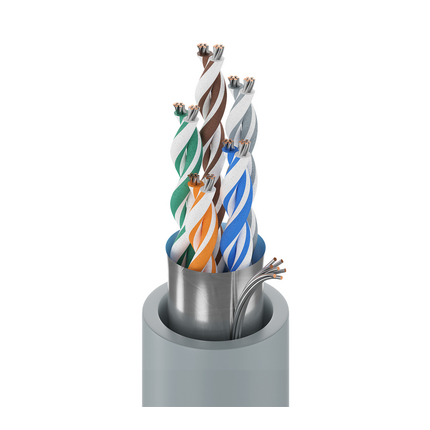 24 AWG, Multi-pair Electronic Cable, 10 Conductor, Unshielded, Gray