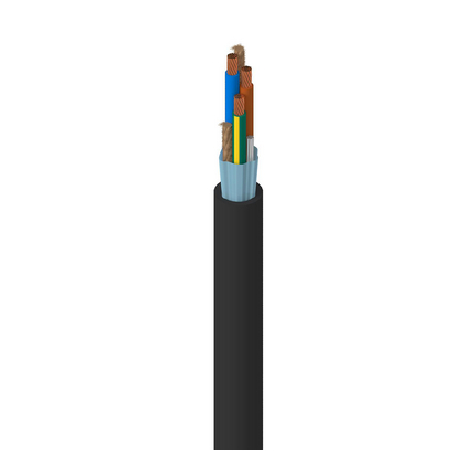 SJT Portable Cord, 18 AWG, 41 Strand, 3C, PVC, Black